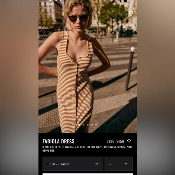 Sezane Fabiola Striped Dress S - Picture 2 of 6